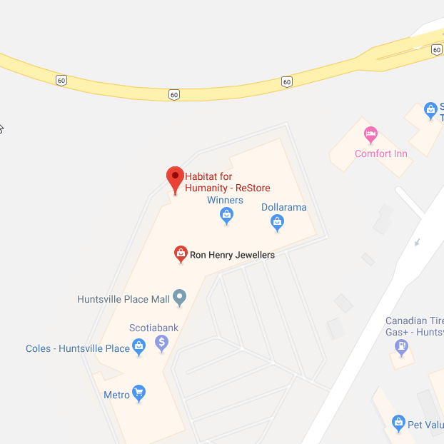 map showing Huntsville Ontario Restore location